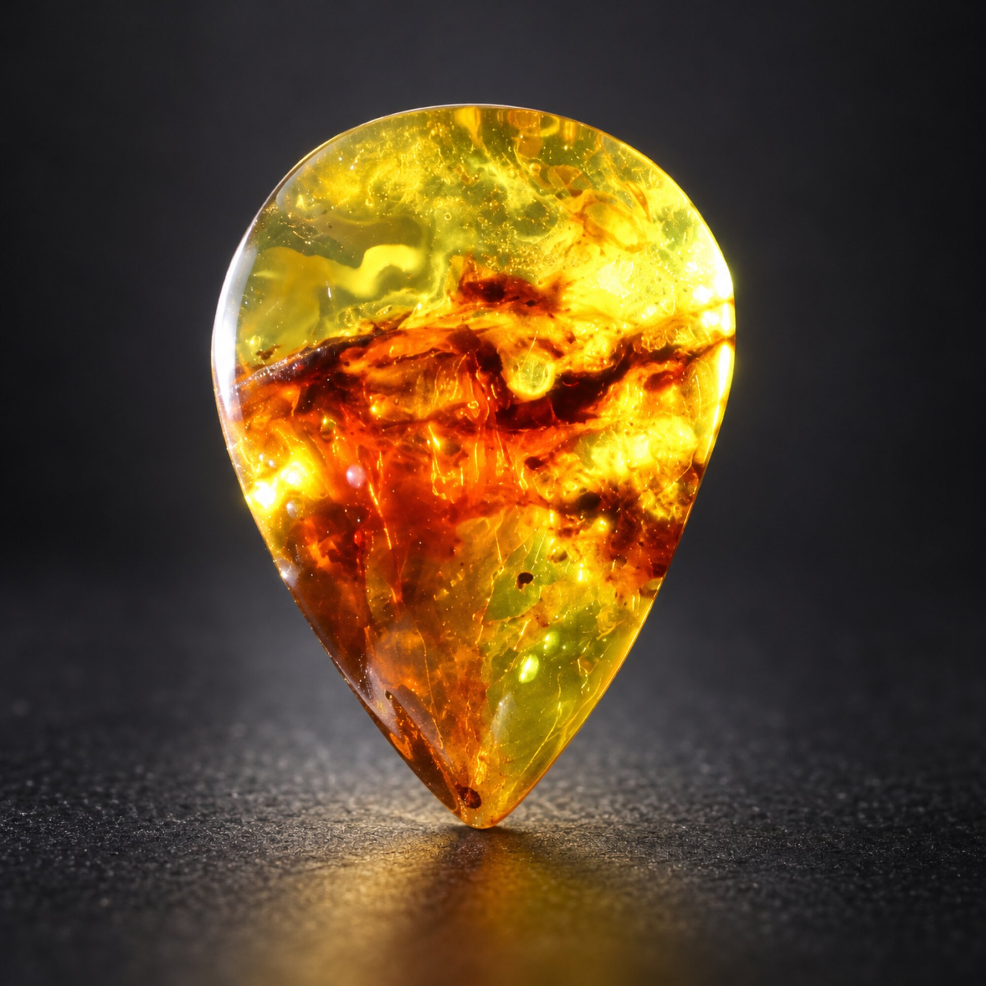 Natural yellow brown Dominican amber cabochon – photo 11