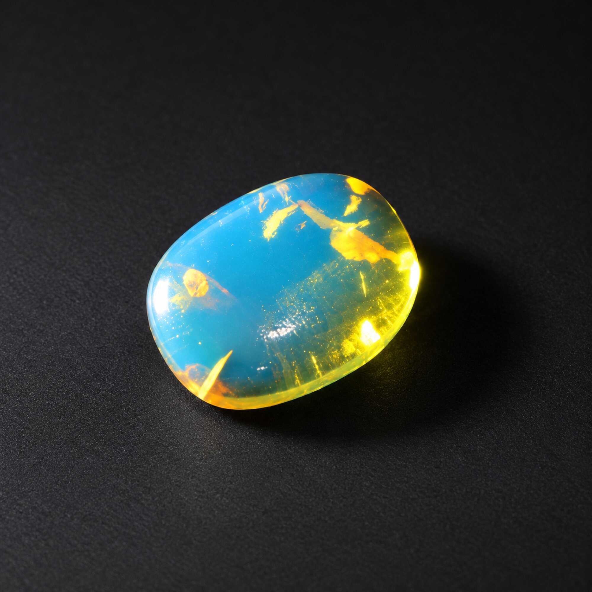Natural sky blue Dominican amber cabochon – photo 4