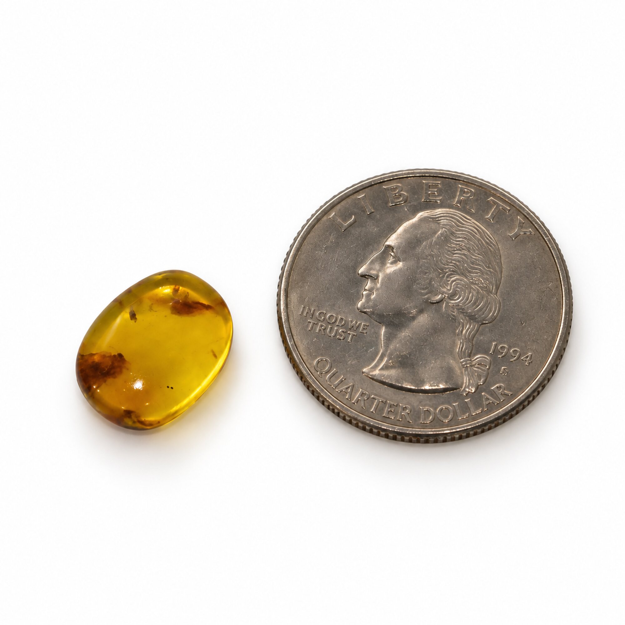 Natural sky blue Dominican amber cabochon – photo 8