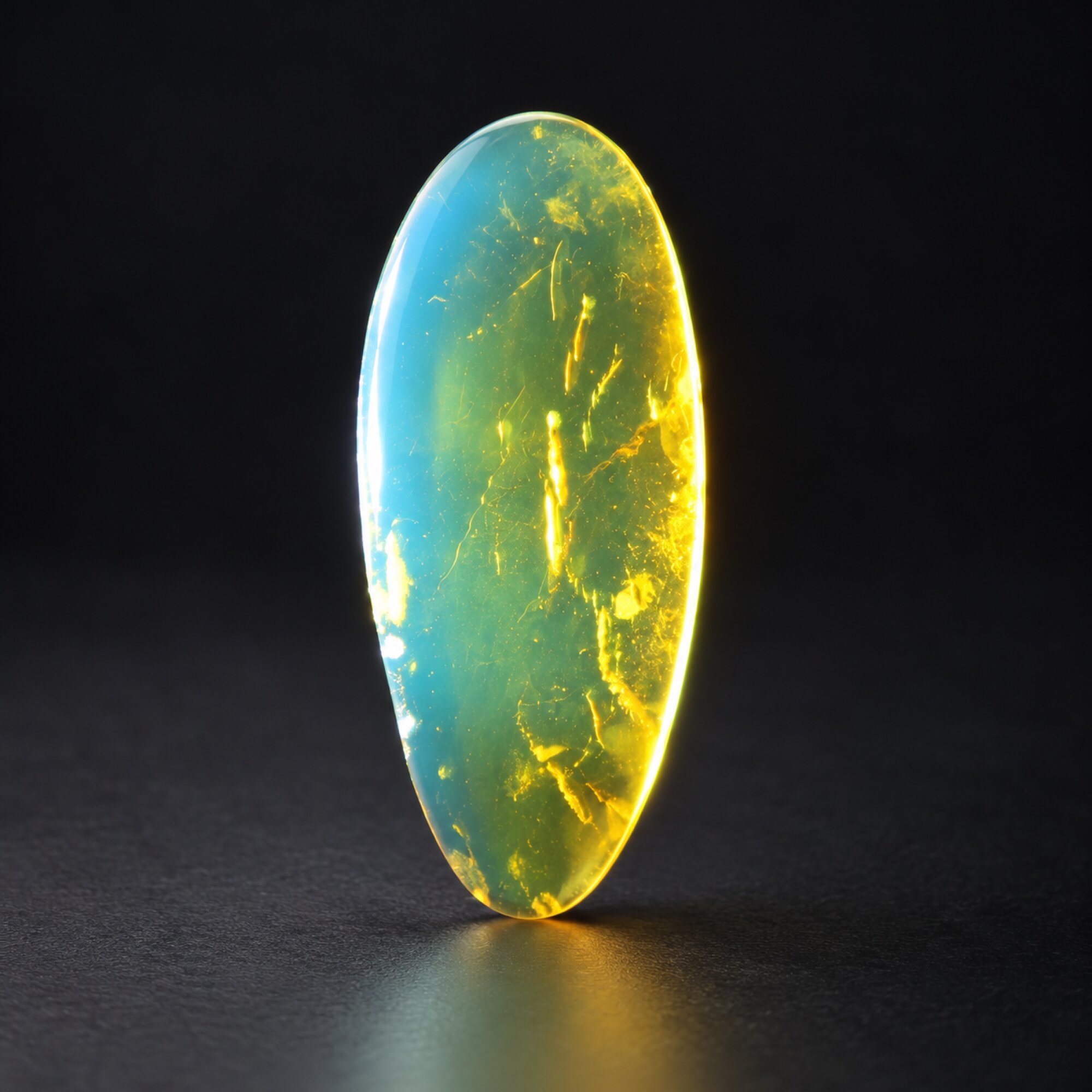 Untreated sky blue Dominican amber cabochon – photo 5