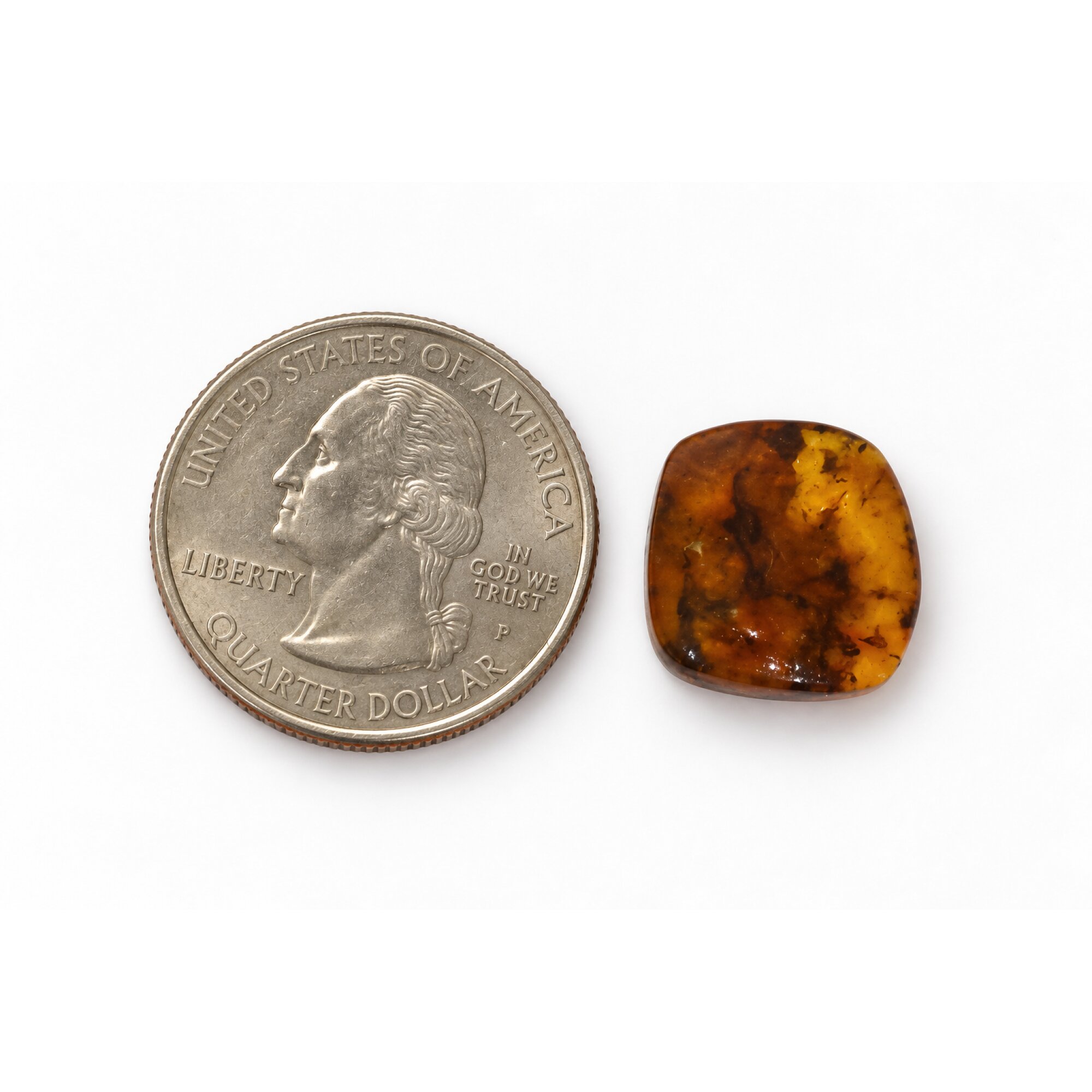 Nature created orange yellow Dominican amber cabochon – photo 5