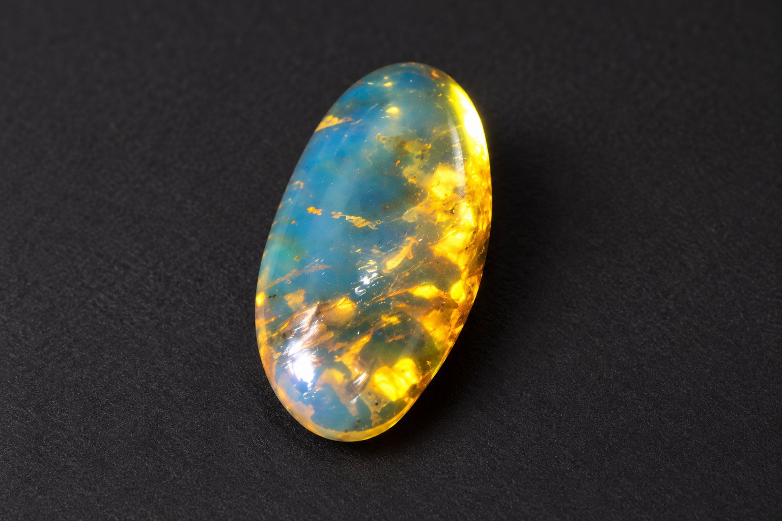 Authentic sky blue Dominican amber cabochon