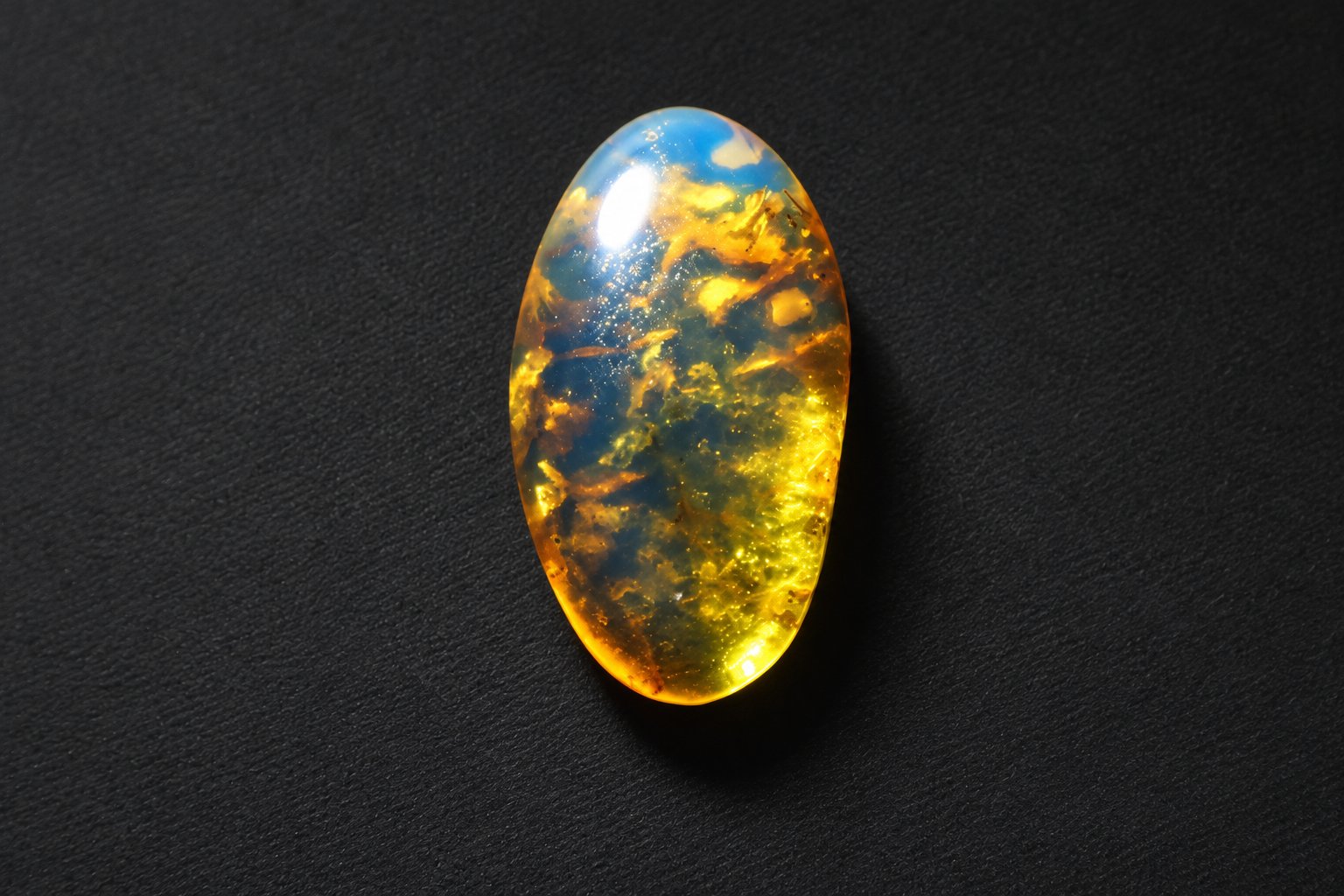 Authentic sky blue Dominican amber cabochon – photo 2