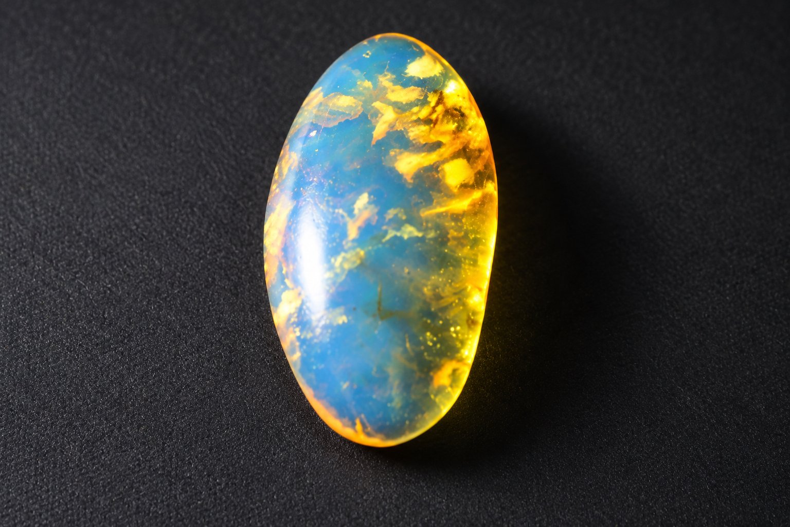 Authentic sky blue Dominican amber cabochon – photo 8