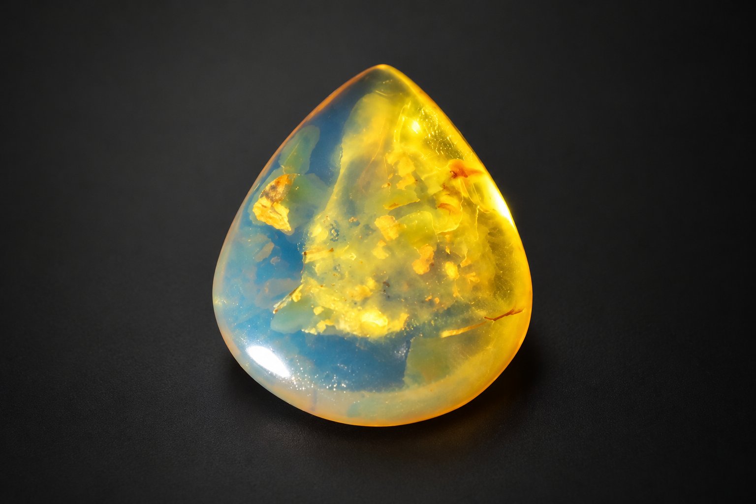 Genuine yellow blue polished Dominican amber – photo 4