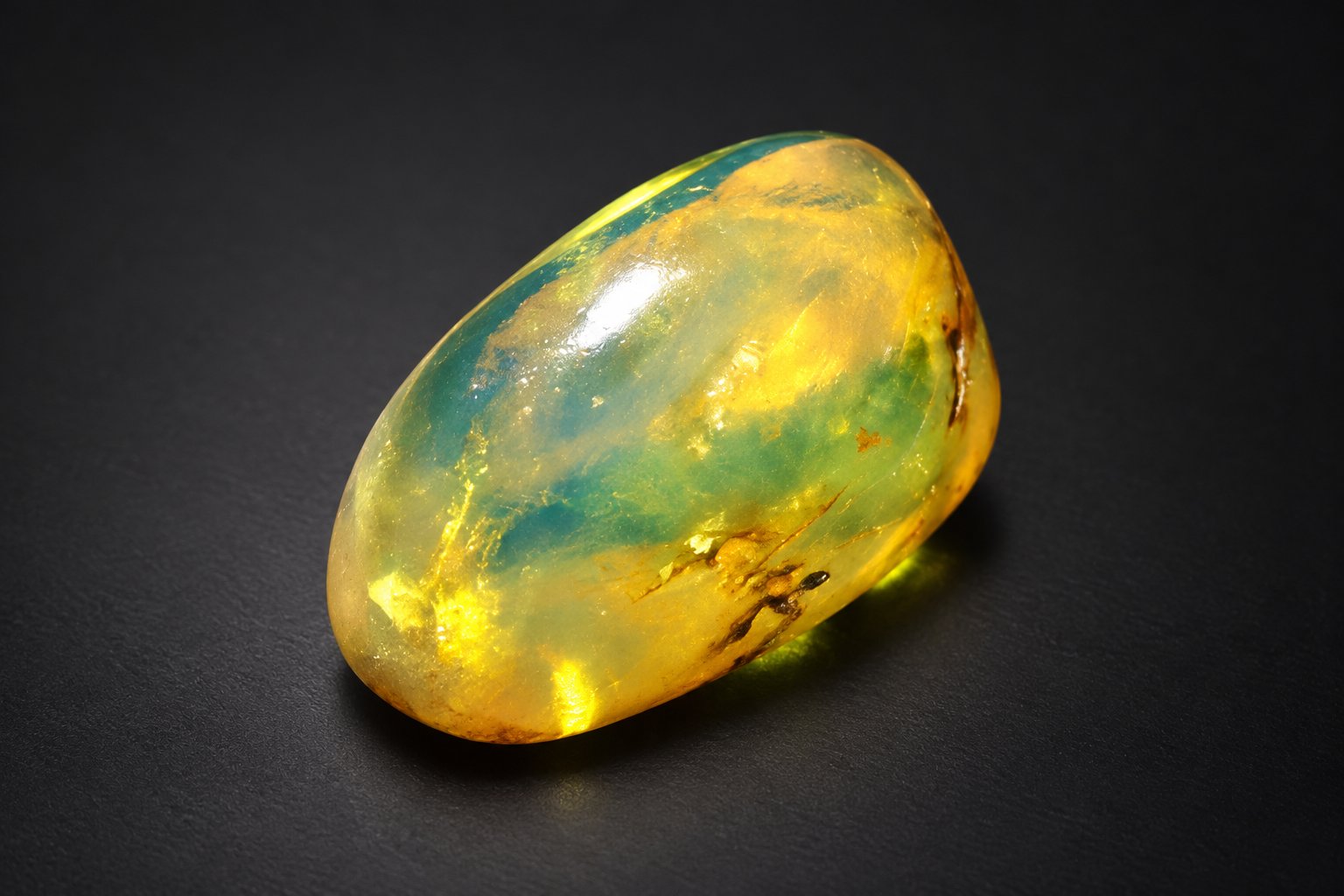 Genuine orange blue polished Dominican amber – photo 3