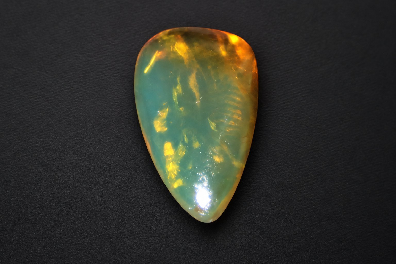 Genuine orange green polished Dominican amber – photo 6