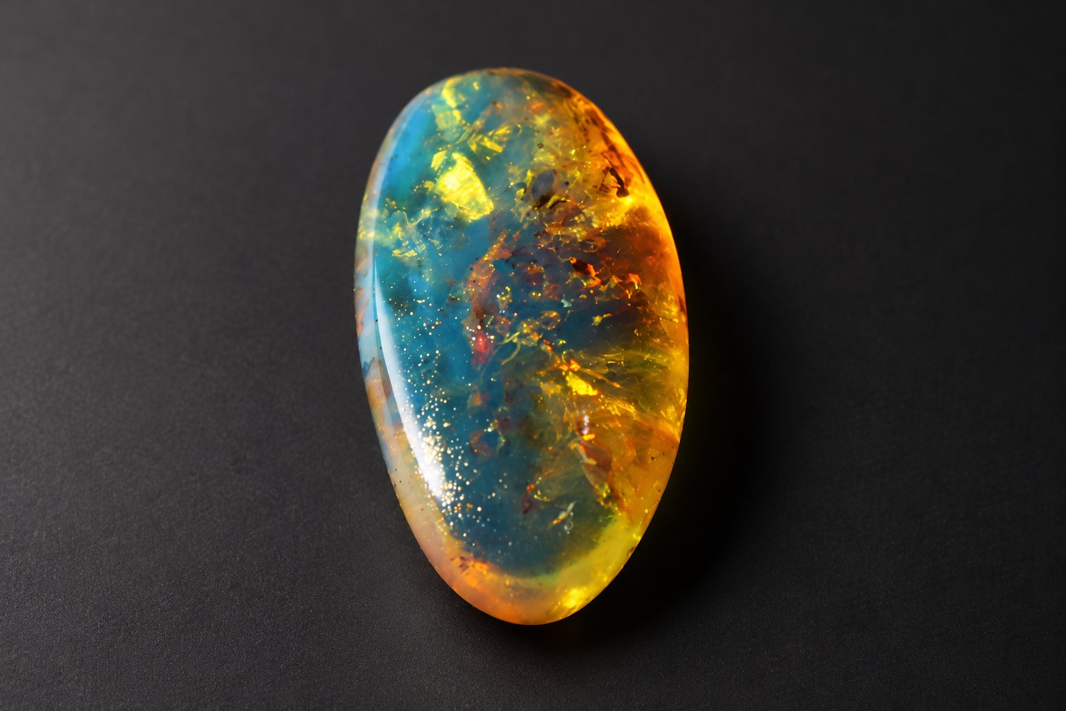 True caribbean orange blue polished Dominican amber – photo 3