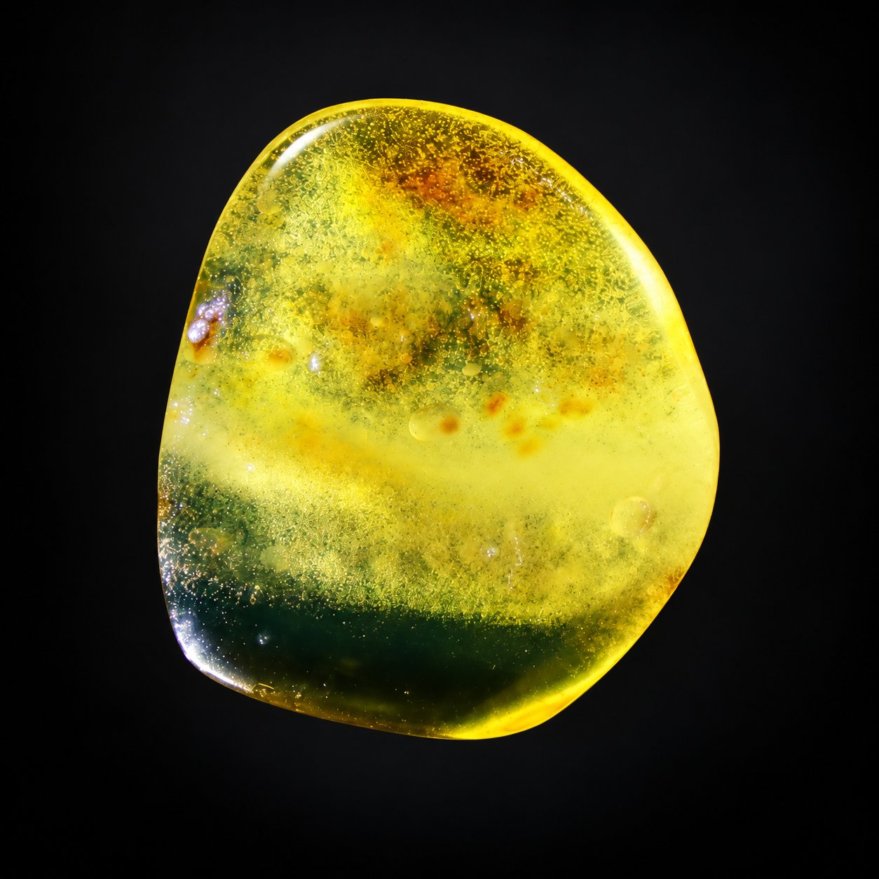 True caribbean light green yellow polished Dominican amber – photo 2