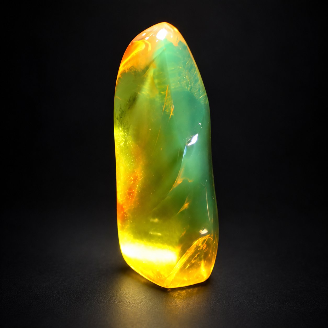 True caribbean deep green polished Dominican amber – photo 7