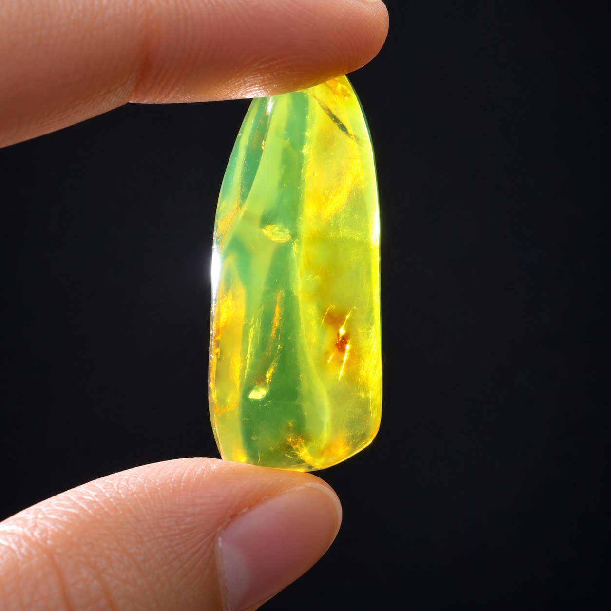 True caribbean deep green polished Dominican amber – photo 11