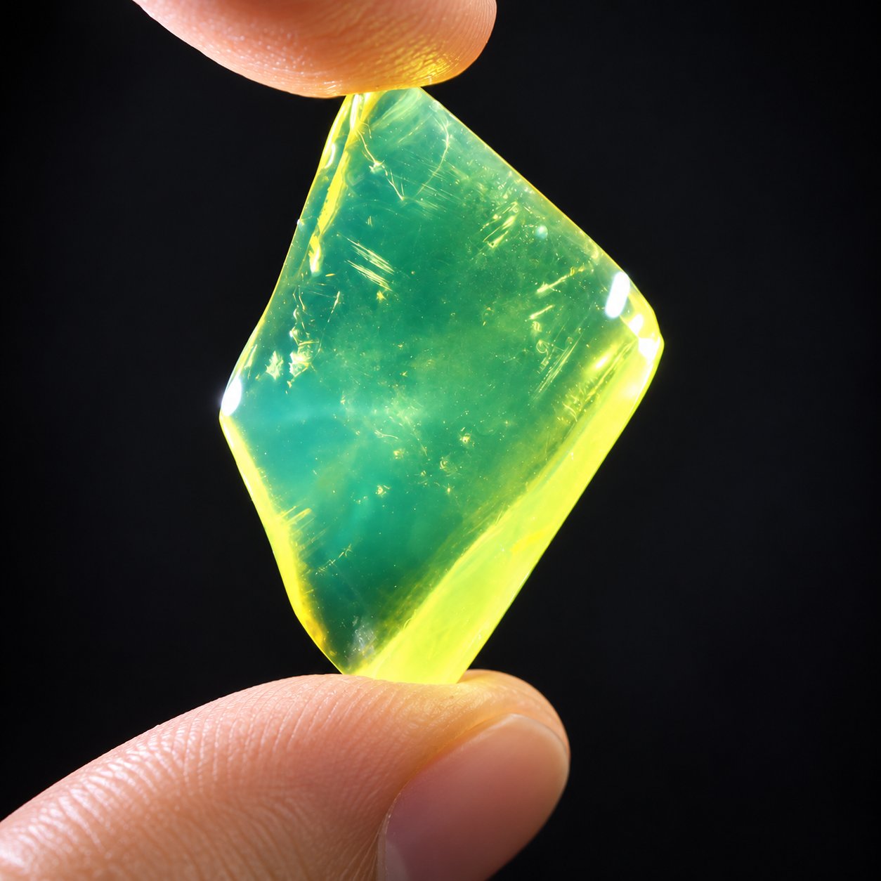 Authentic light green polished Dominican amber