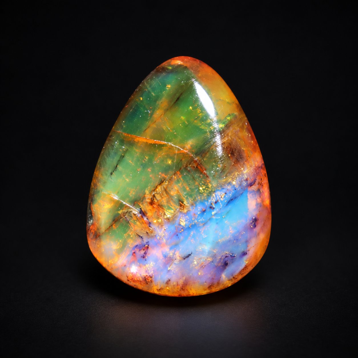 Genuine pink blue polished Dominican amber 28mm – photo 5