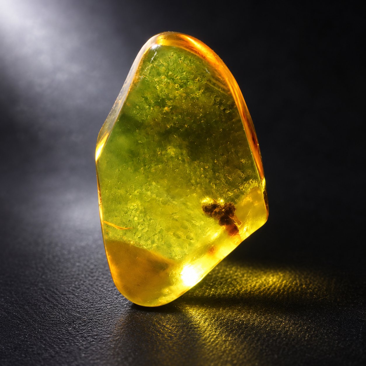 Genuine yellow green polished Dominican amber 31mm – photo 7