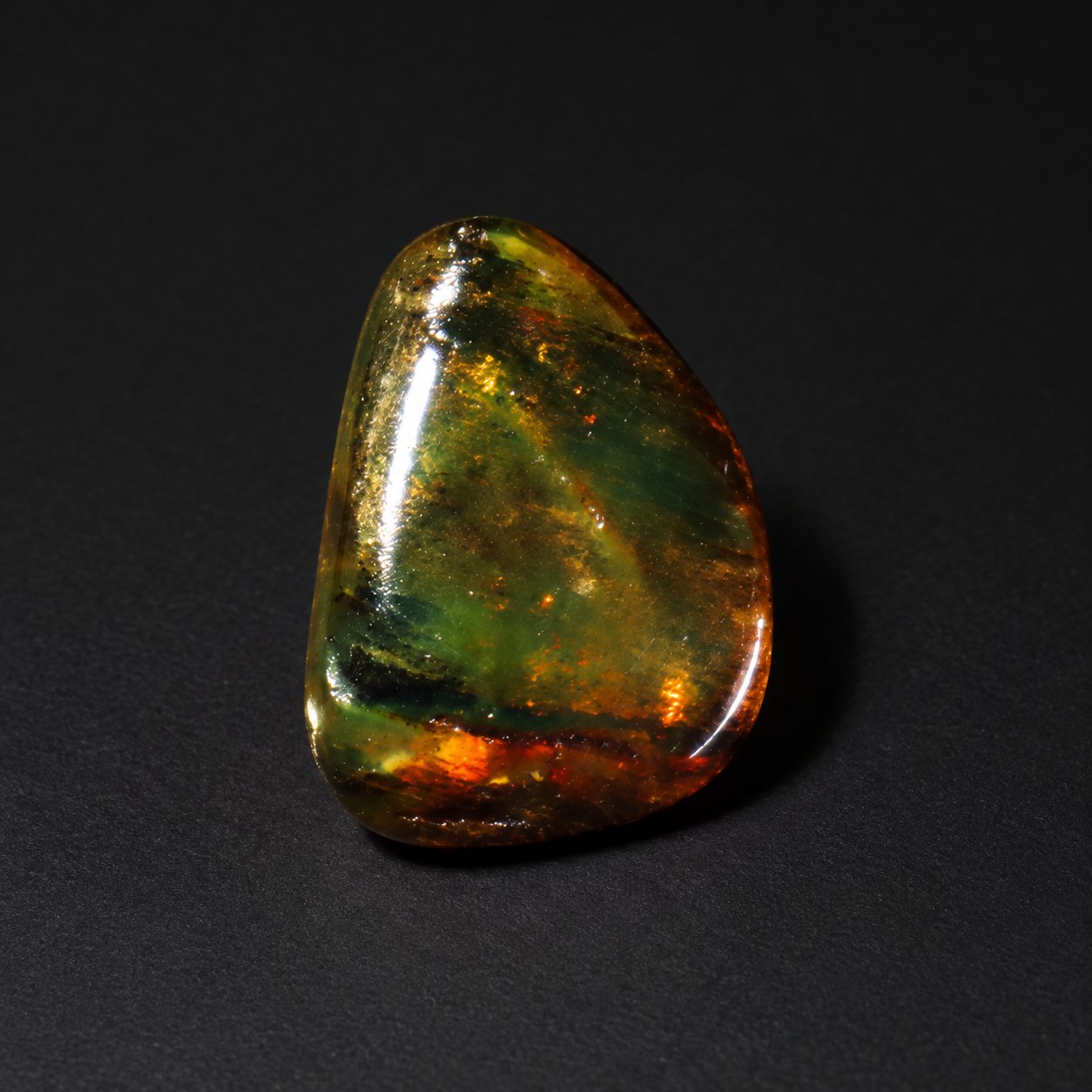 Genuine orange green polished Dominican amber 26mm – photo 4