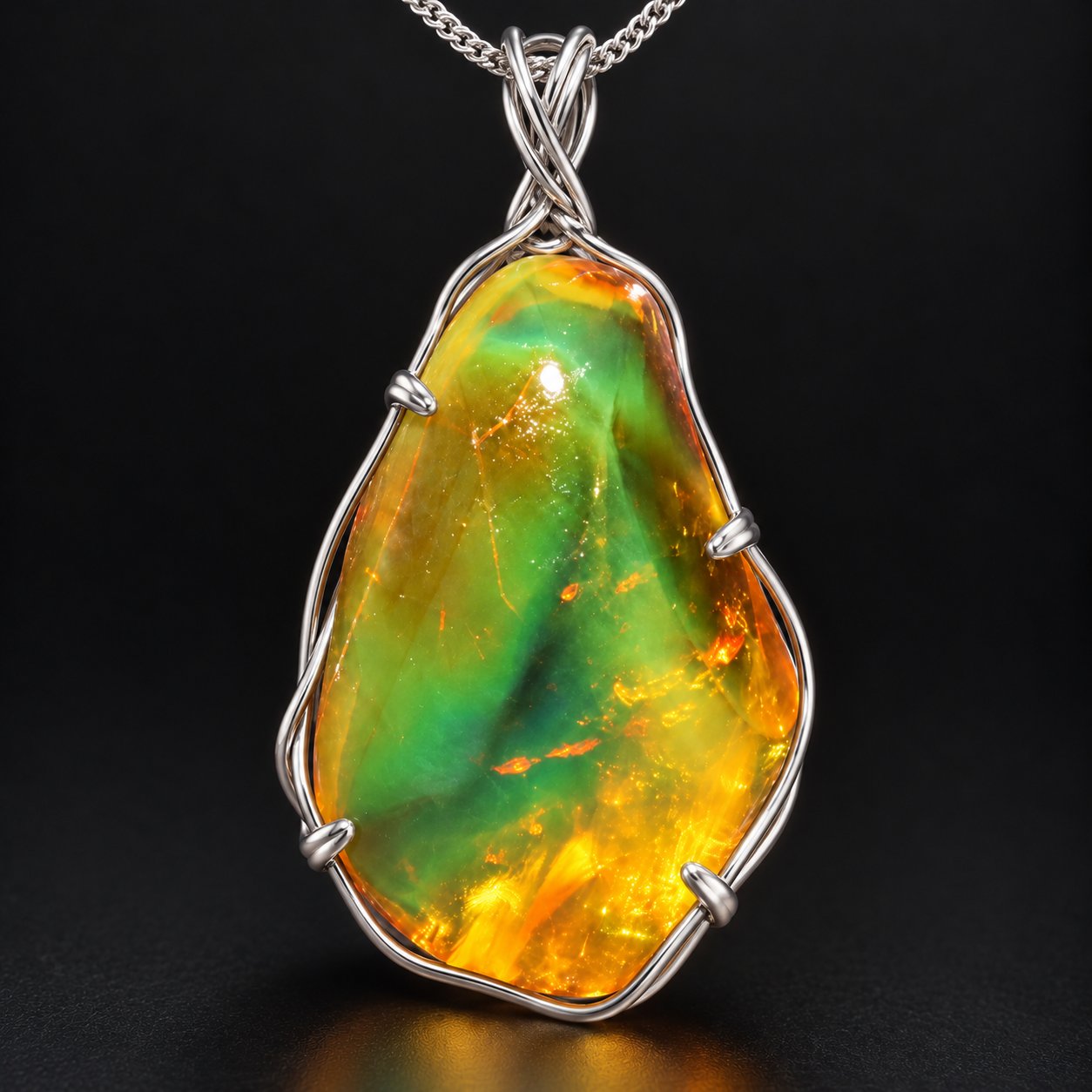 Authentic yellow green polished Dominican amber 25mm – photo 2