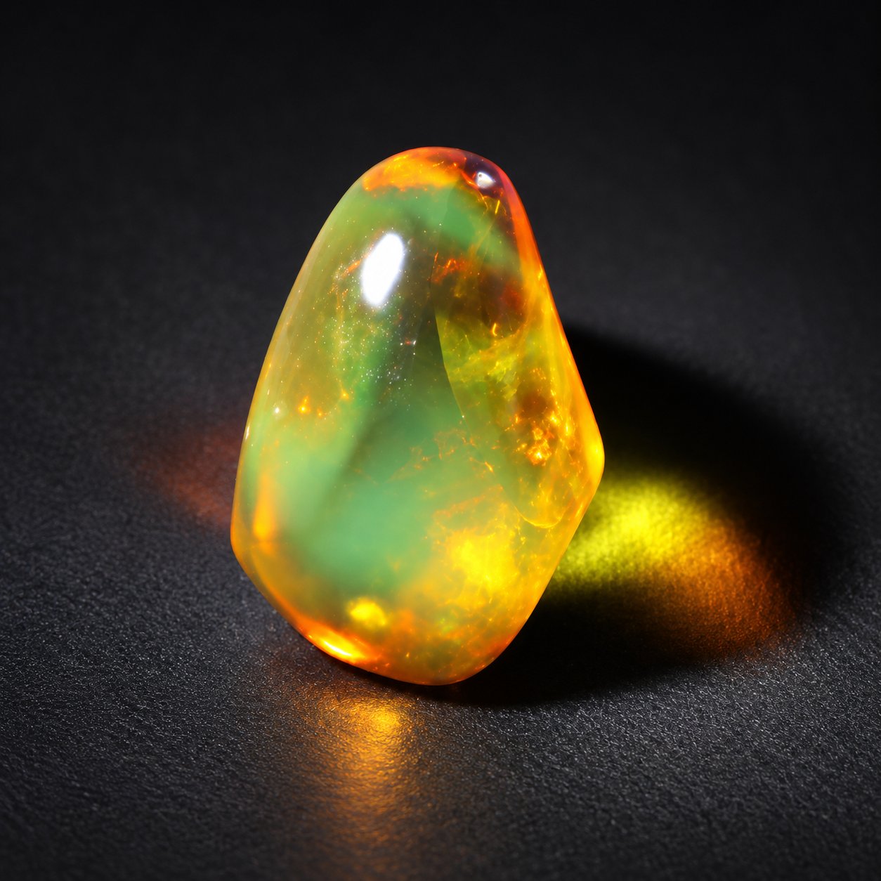Authentic yellow green polished Dominican amber 25mm – photo 12