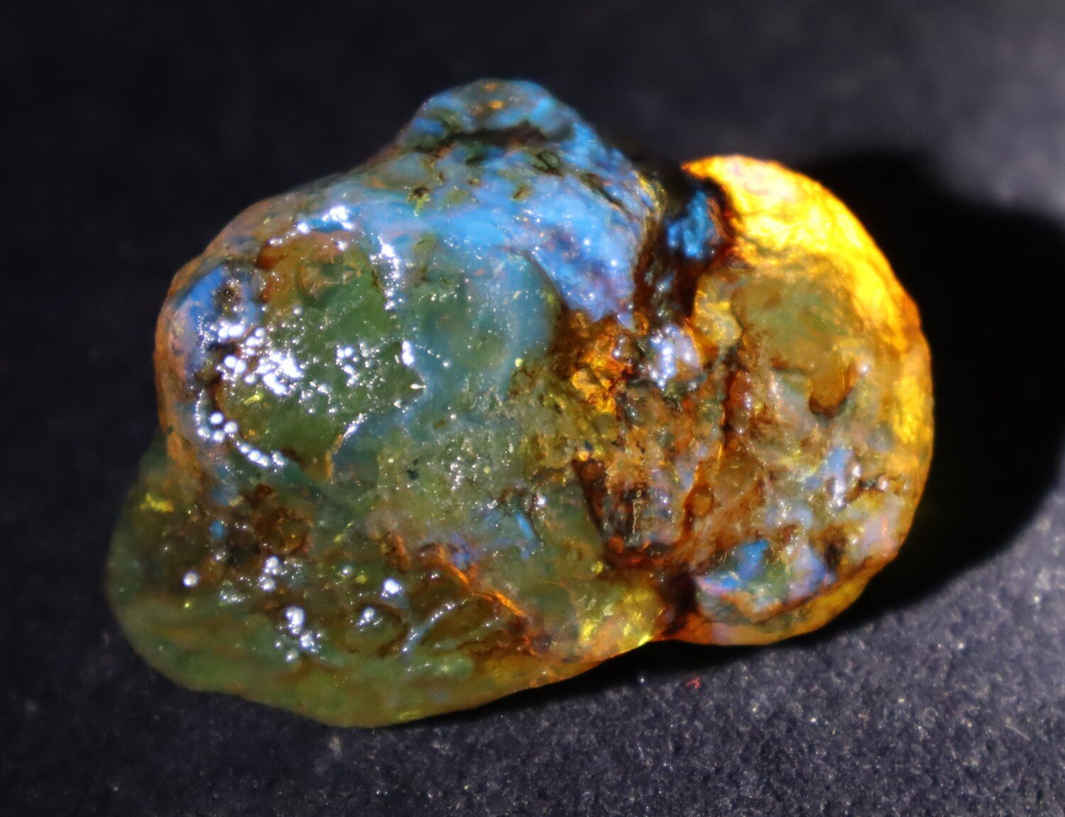 Splendid Natural Dominican Clear Orange Blue Amber Rough Specimen 47mm 18g – photo 4
