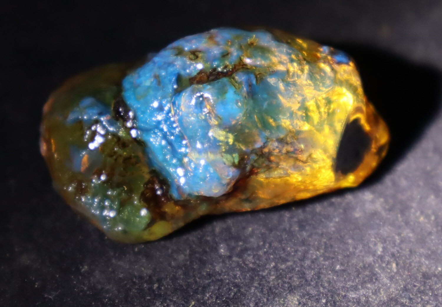 Splendid Natural Dominican Clear Orange Blue Amber Rough Specimen 47mm 18g – photo 7