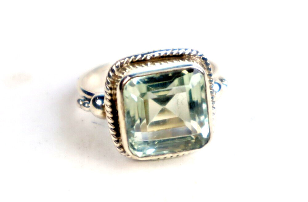 Clear White Tourmaline .925 Sterling Silver Ring #6.5 free resizing