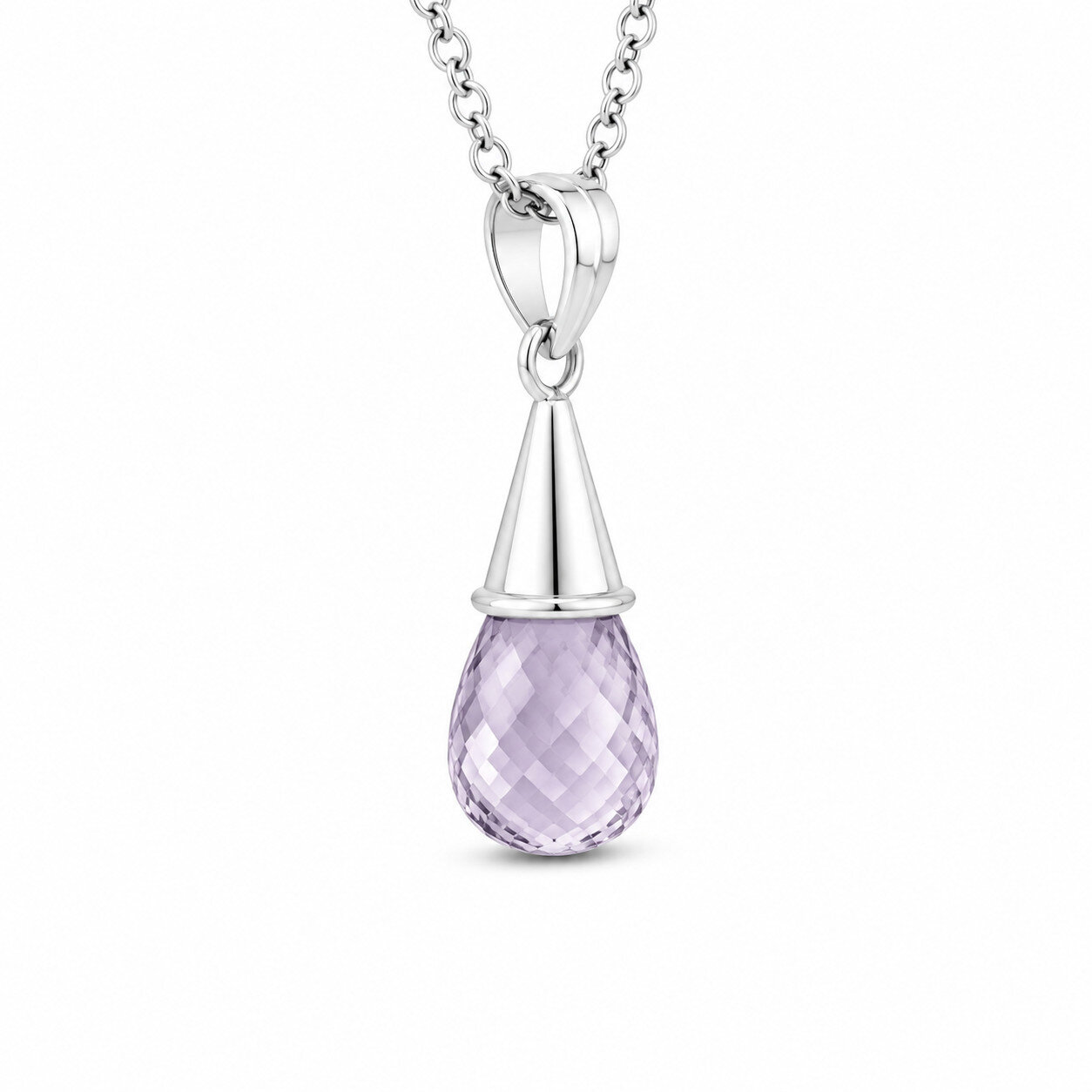 Fine Rare Purple Greenish Yellow Amethyst 925 Sterling Silver Faceted Teardrop – photo 4