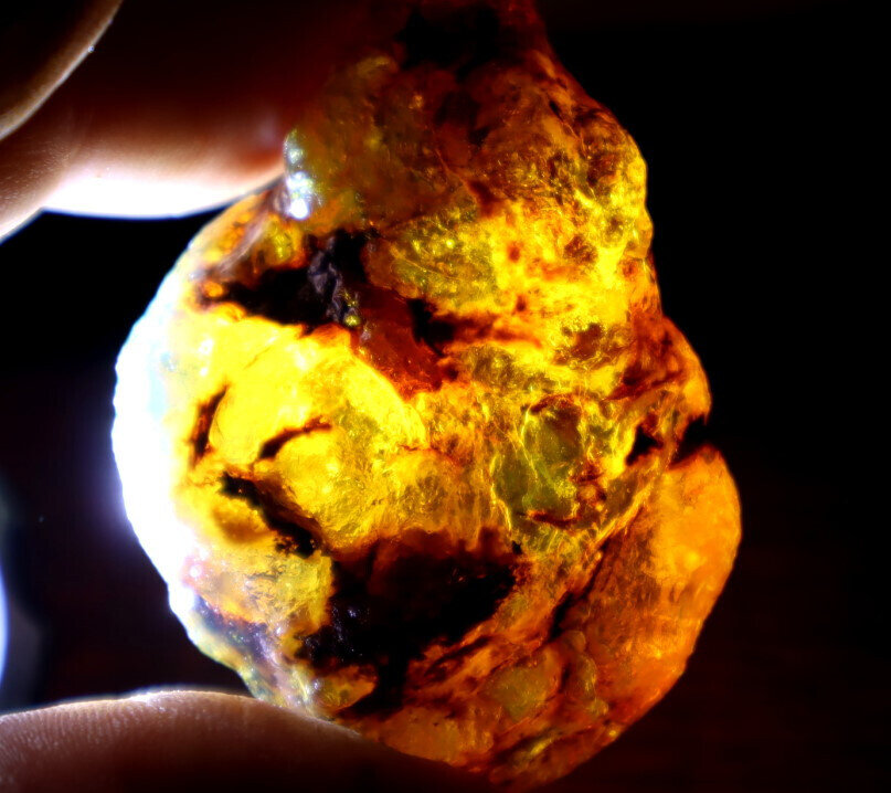 Excellent Natural Dominican Crystal Clear Green Blue Amber Rough Specimen 31gram – photo 14