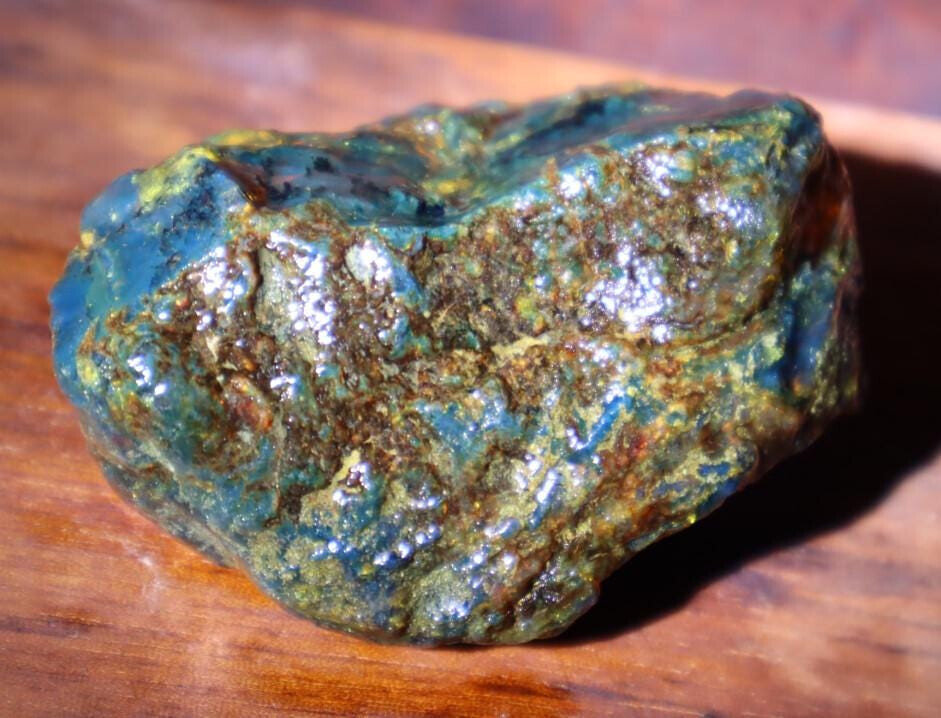 Natural Dominican Clear with inclusions Deep Blue Green Amber Rough Specimen – photo 7