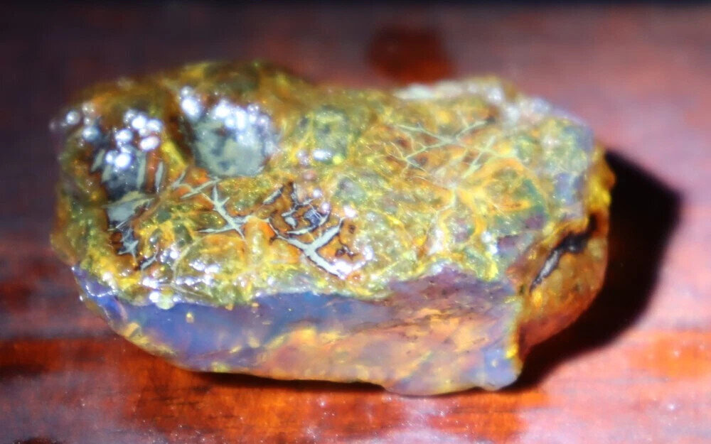 Exquisite Natural Dominican Crystal Clear Yellow Blue Amber Rough Specimen 42mm – photo 4