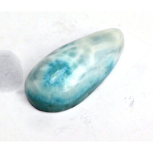 Impressive 2 inch Unique Natural Light Blue Larimar Teardrop Cabochon – photo 5