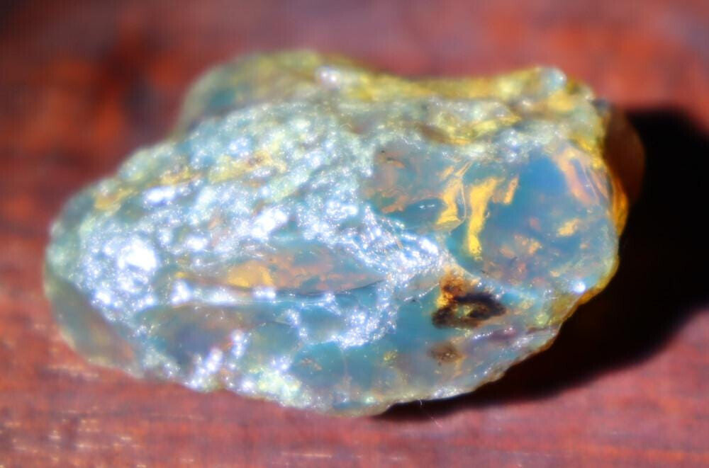 Exquisite Natural Dominican Crystal Clear Sky Blue Amber Rough Specimen 37mm 8.4 – photo 7