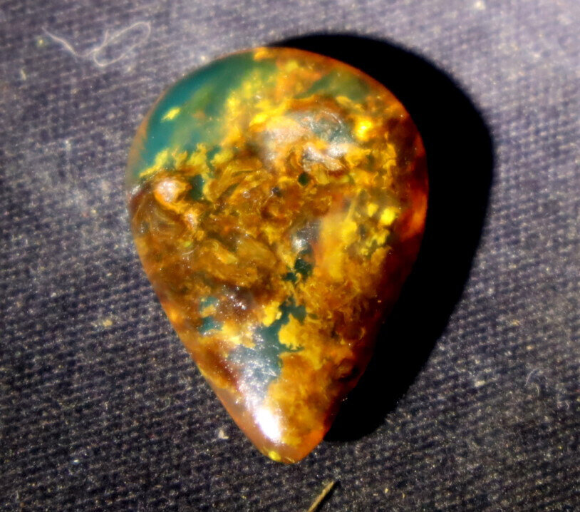Natural Dominican Transl. Cognac Green Butterscotch Amber Polished Stone 28mm – photo 6