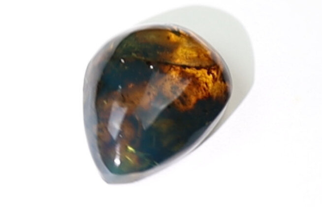 Beautiful Natural Dominican Translucent Ocean Blue Amber Polished Stone 24mm – photo 8