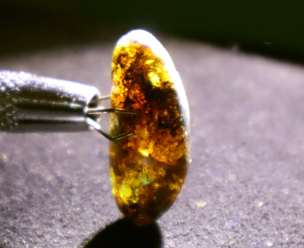 Translucent Dominican Blue Amber Polished Stone 24mm free drilling – photo 11