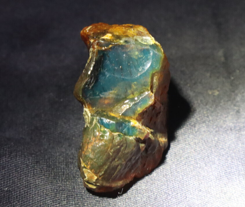 Outstanding Natural Dominican Clear Deep Blue Amber Rough Specimen 59mm 21g – photo 5