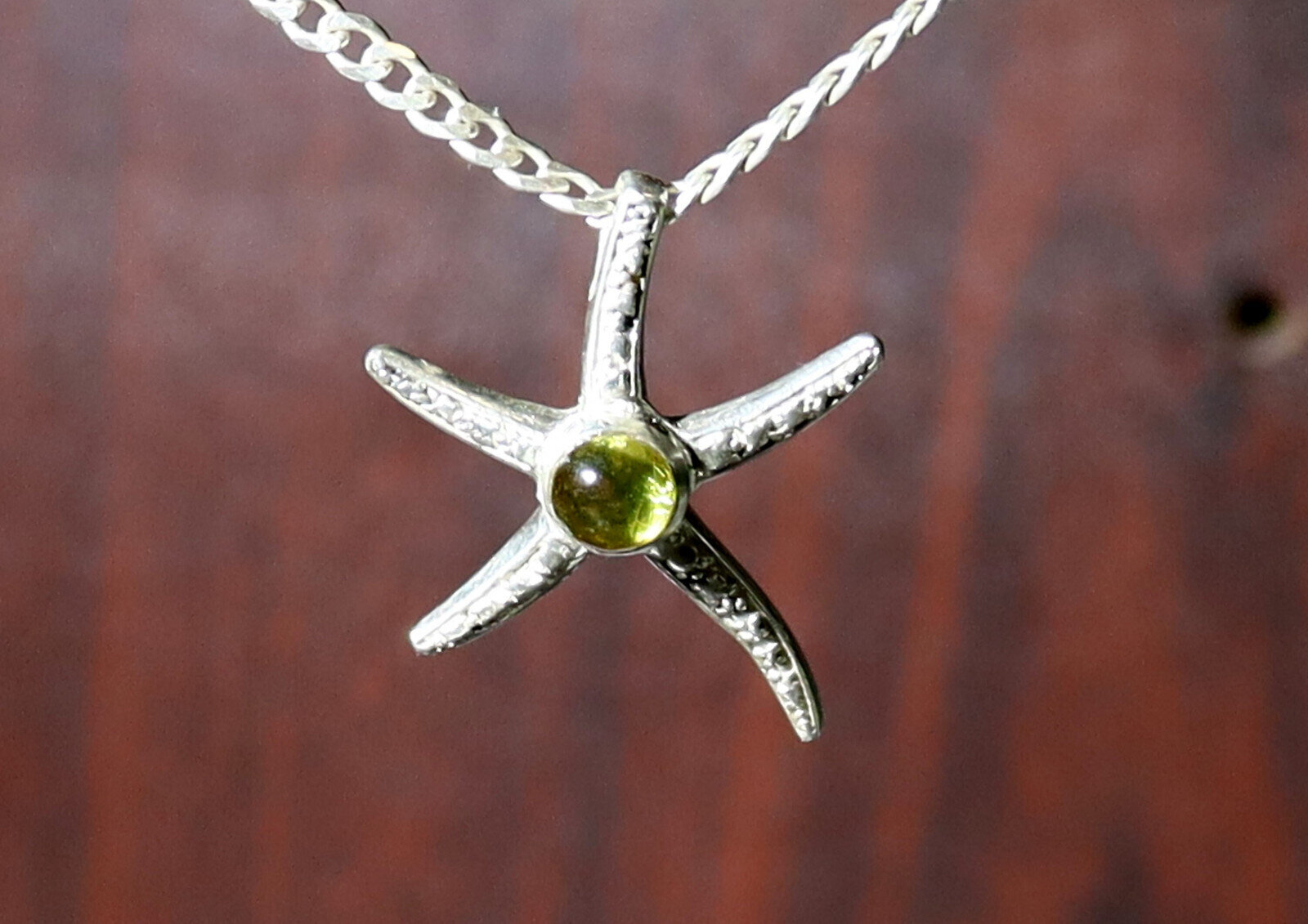 Exquisite Natural Amber .925 Sterling Silver Sea Star Starfish Pendant 1.2inch – photo 4