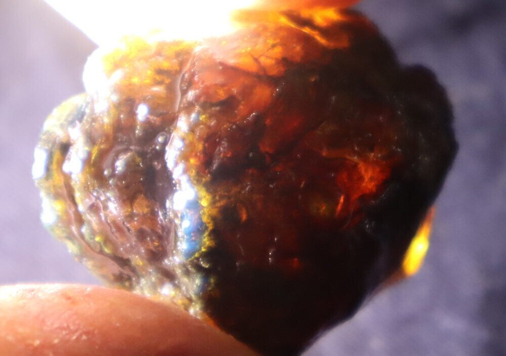 Rarest Natural Dominican Translucent Deep Blue Amber Rough Specimen 31mm 14.3g – photo 8