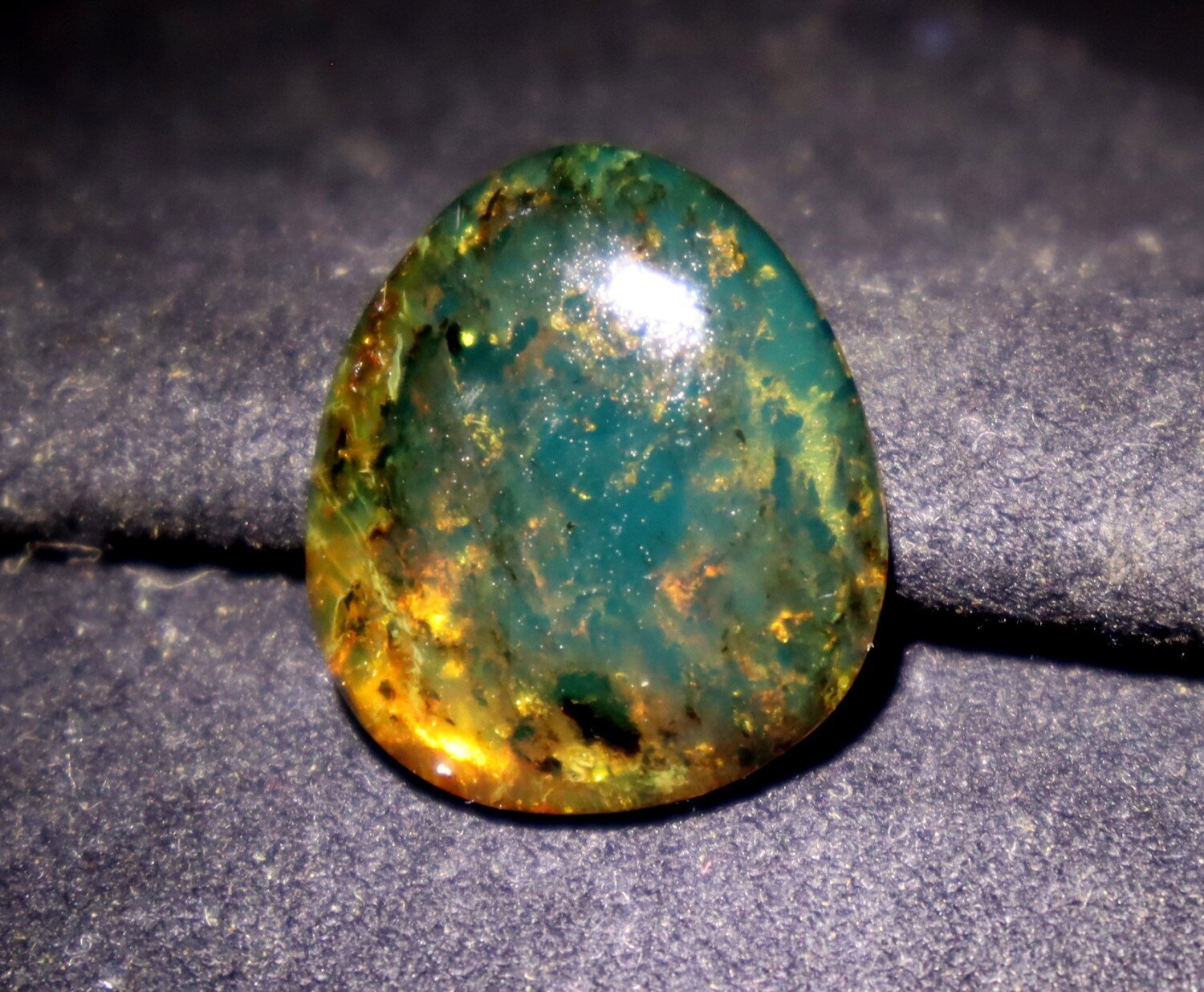 Charming Design Natural Dom. Translucent Ocean Blue Amber Polished Stone 20mm – photo 6