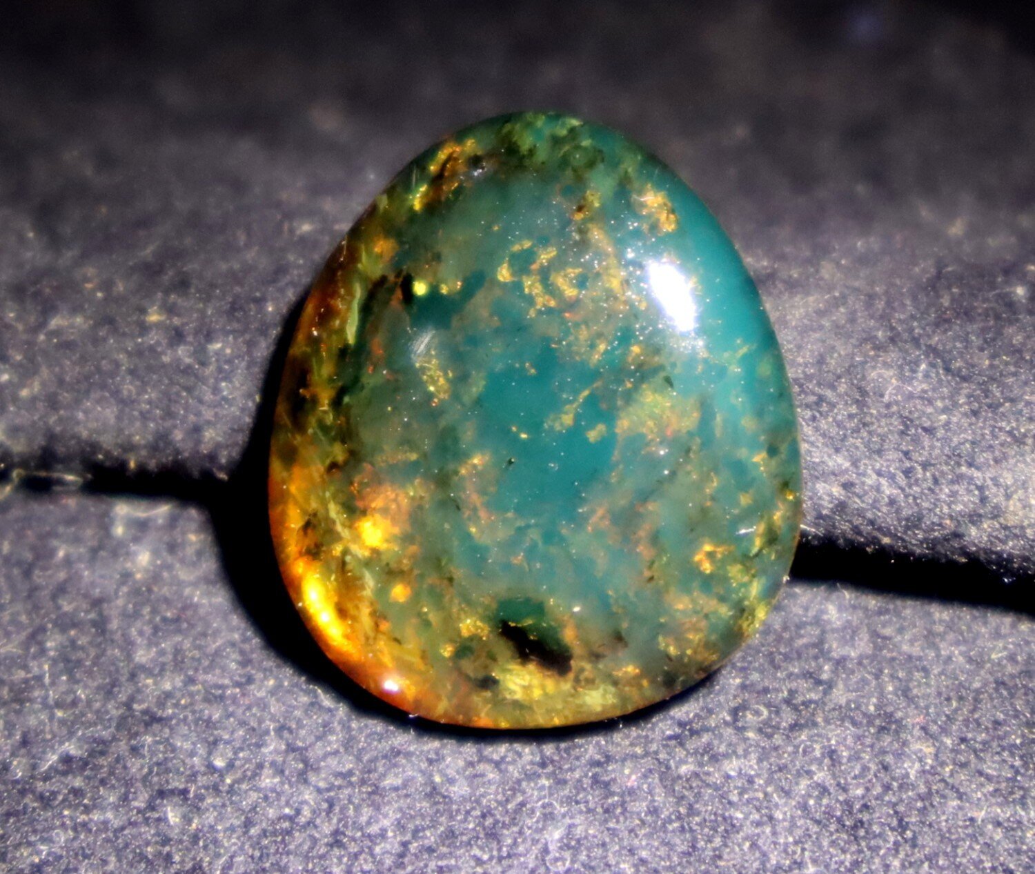 Charming Design Natural Dom. Translucent Ocean Blue Amber Polished Stone 20mm – photo 8