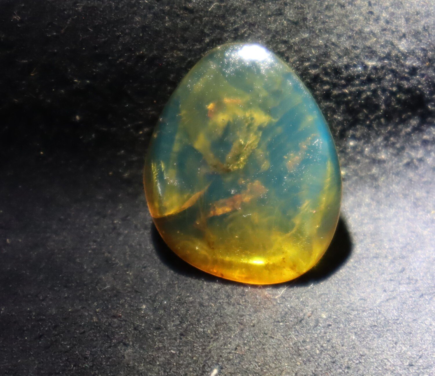 Lovely Natural Dominican Clear Deep Blue Amber Polished Stone 24mm – photo 4