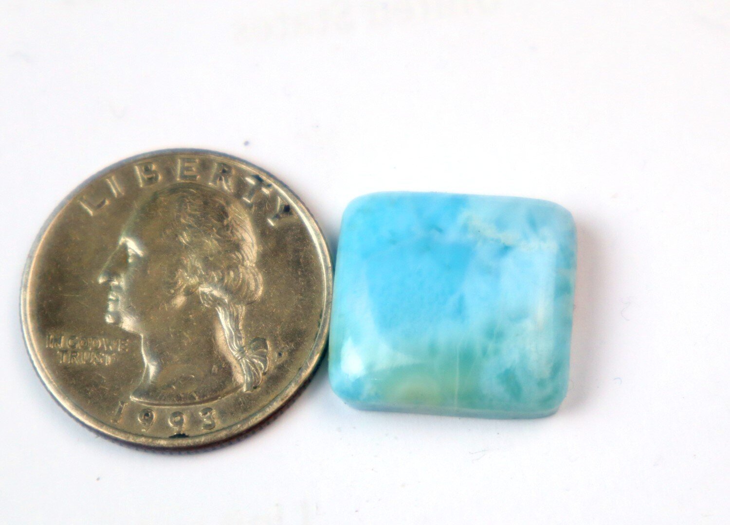 Finest Natural Sky Blue Larimar Cabochon 18mm – photo 3