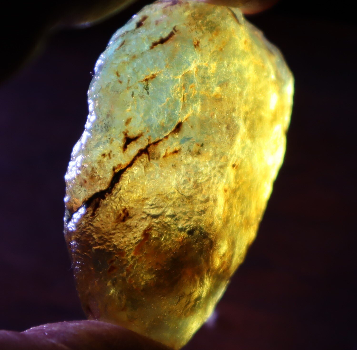 Exquisite Natural Dominican Clear Green Blue Amber Rough Specimen 51mm 18g – photo 11