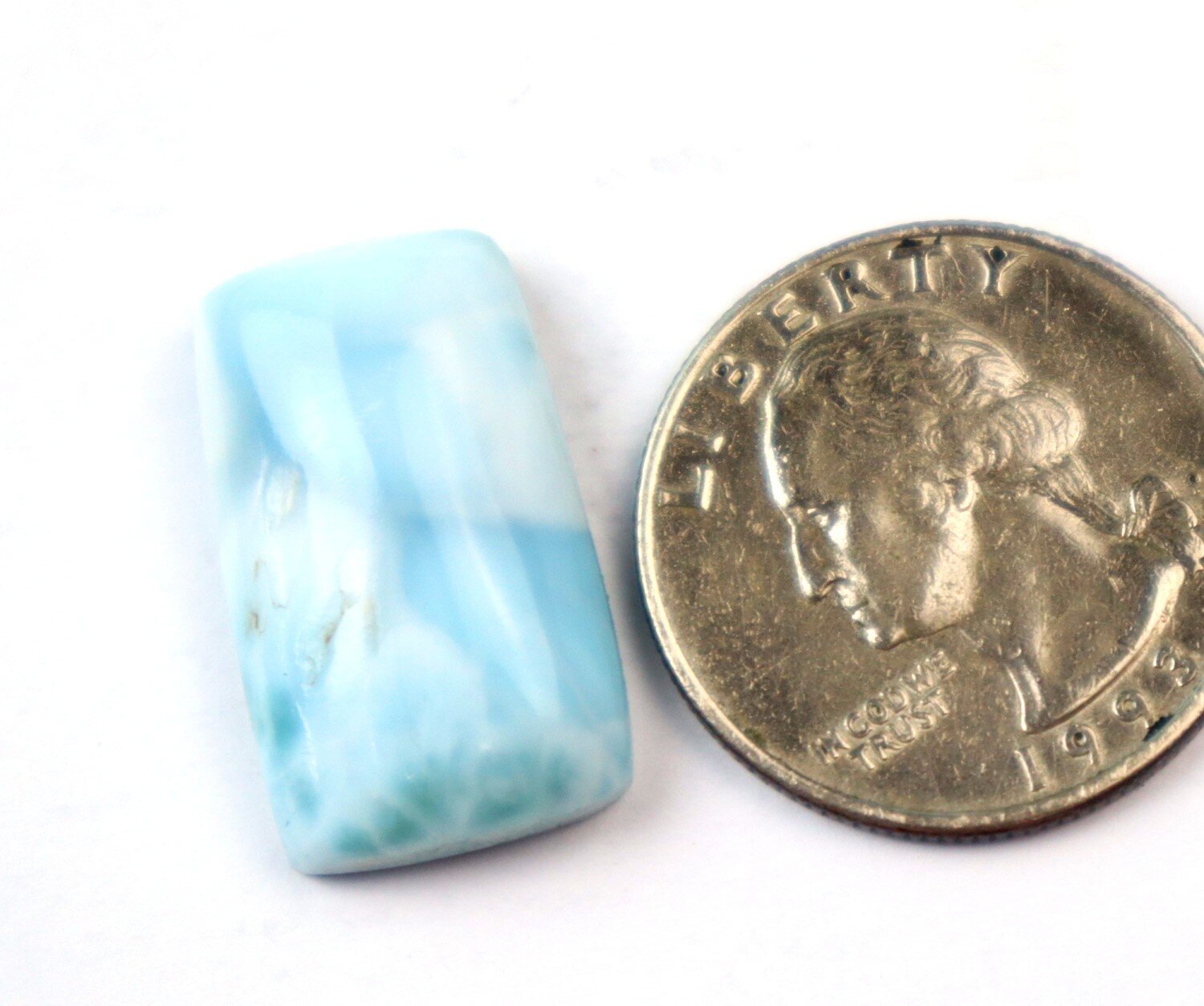 Charming Design Natural Sky Blue Larimar Cabochon 24mm – photo 6