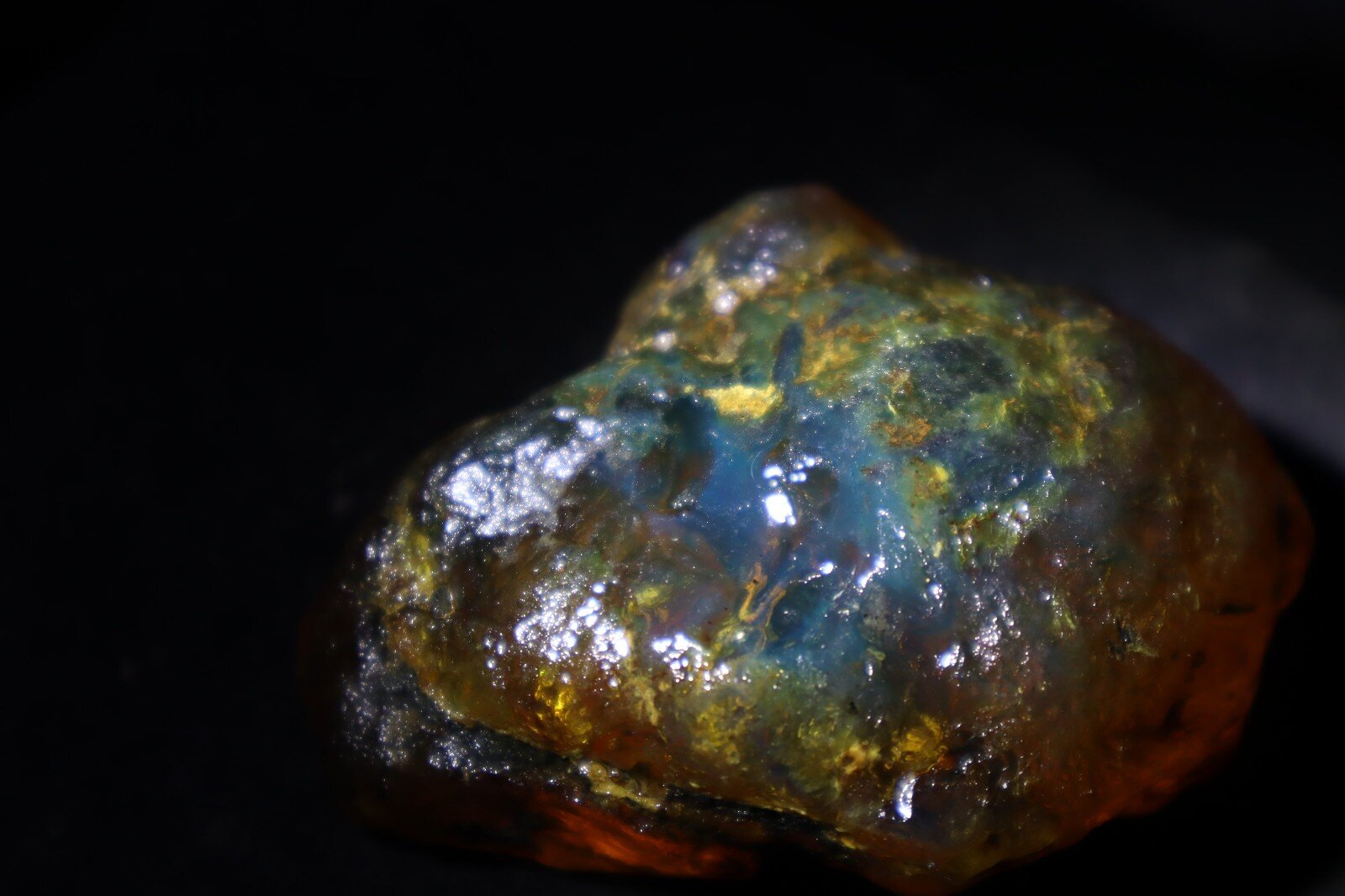 Impressive Natural Dominican Clear Light Blue Amber Rough Specimen 67mm 48.9g – photo 11