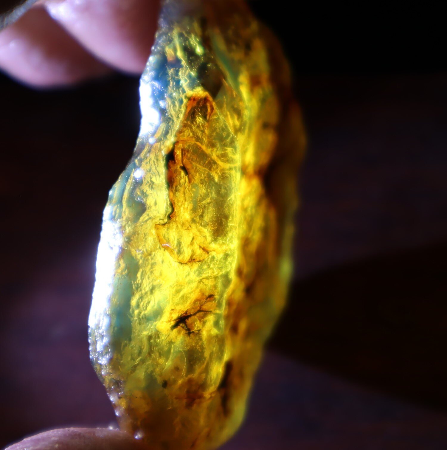 Natural Dominican Blue Green Amber Rough Specimen 60mm 20.5g Clear – photo 12