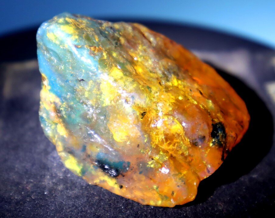 Finest Natural Dominican Clear Green Blue Amber Rough Specimen 51mm 32.5g – photo 8