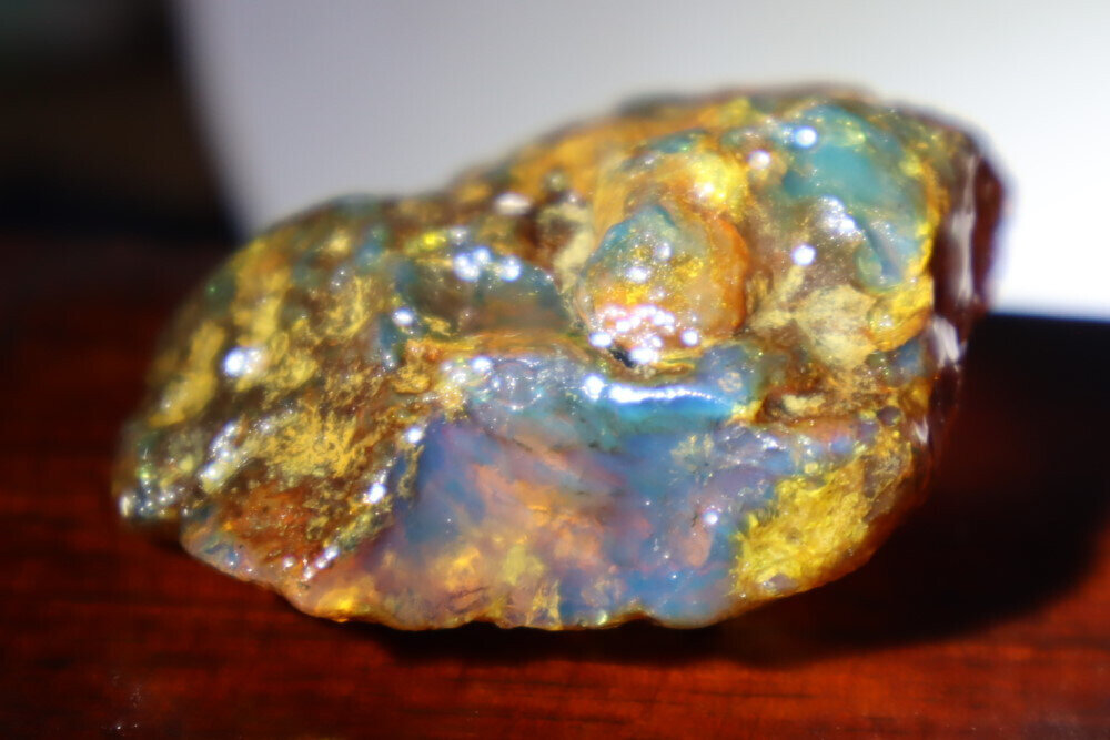 Impressive Nat.Dominican Clear Sky Blue Yellow Amber Rough Specimen 44mm 16.5g – photo 4