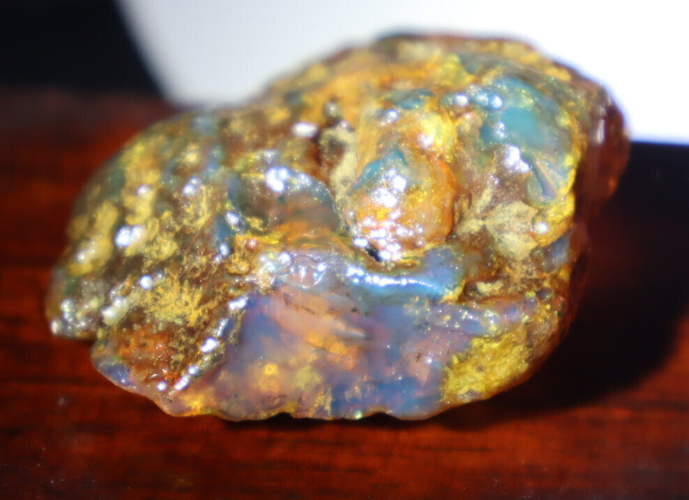 Impressive Nat.Dominican Clear Sky Blue Yellow Amber Rough Specimen 44mm 16.5g – photo 5