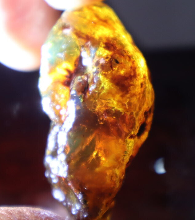 Impressive Nat.Dominican Clear Sky Blue Yellow Amber Rough Specimen 44mm 16.5g – photo 10