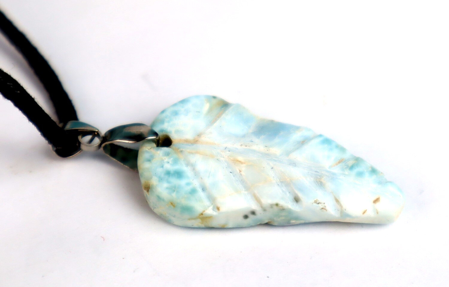 Charming Design Natural Ocean Blue Larimar Necklace adjustable free cord – photo 4