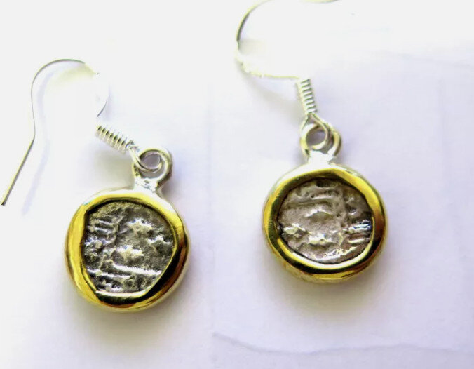 SPAIN COLONIAL PIRATE ATOCHA Shipwreck COIN .925 STERLING SILVER EARRINGS 1.1" – photo 4